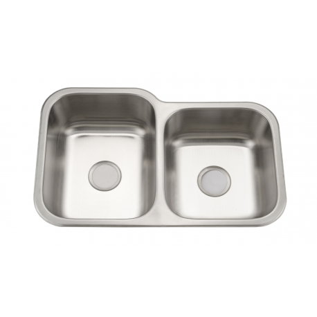 évier double bac inox