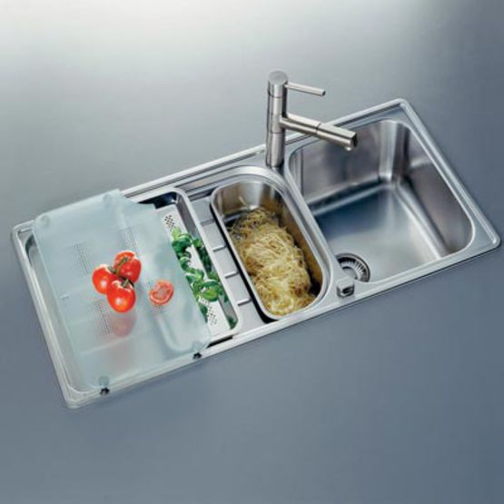 Evier inox egouttoir coulissant