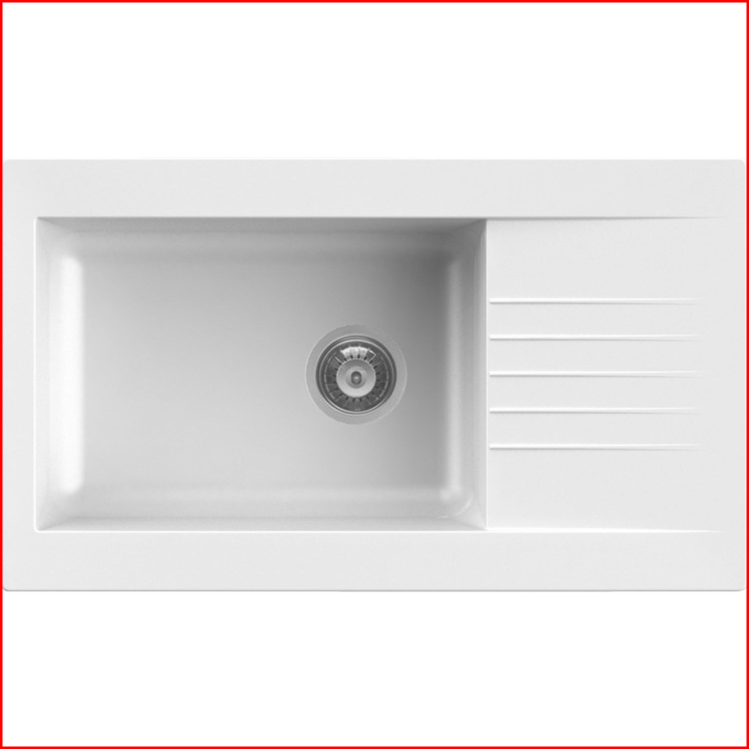Evier inox 1 bac profond avec egouttoir