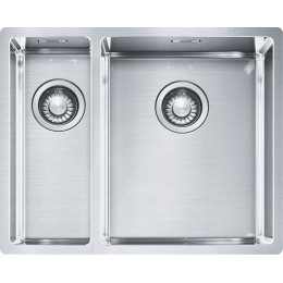 Evier inox sous plan 2 bacs