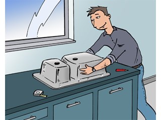 Installer evier plan de travail