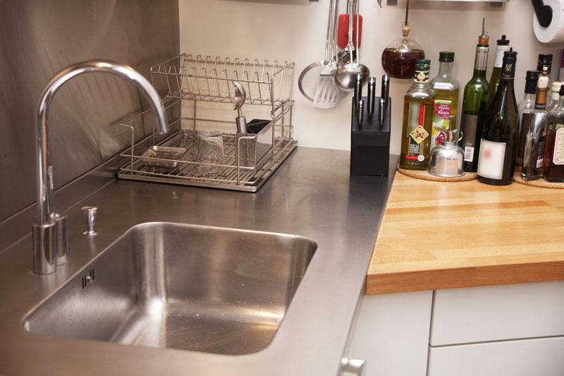 Evier inox plan de travail