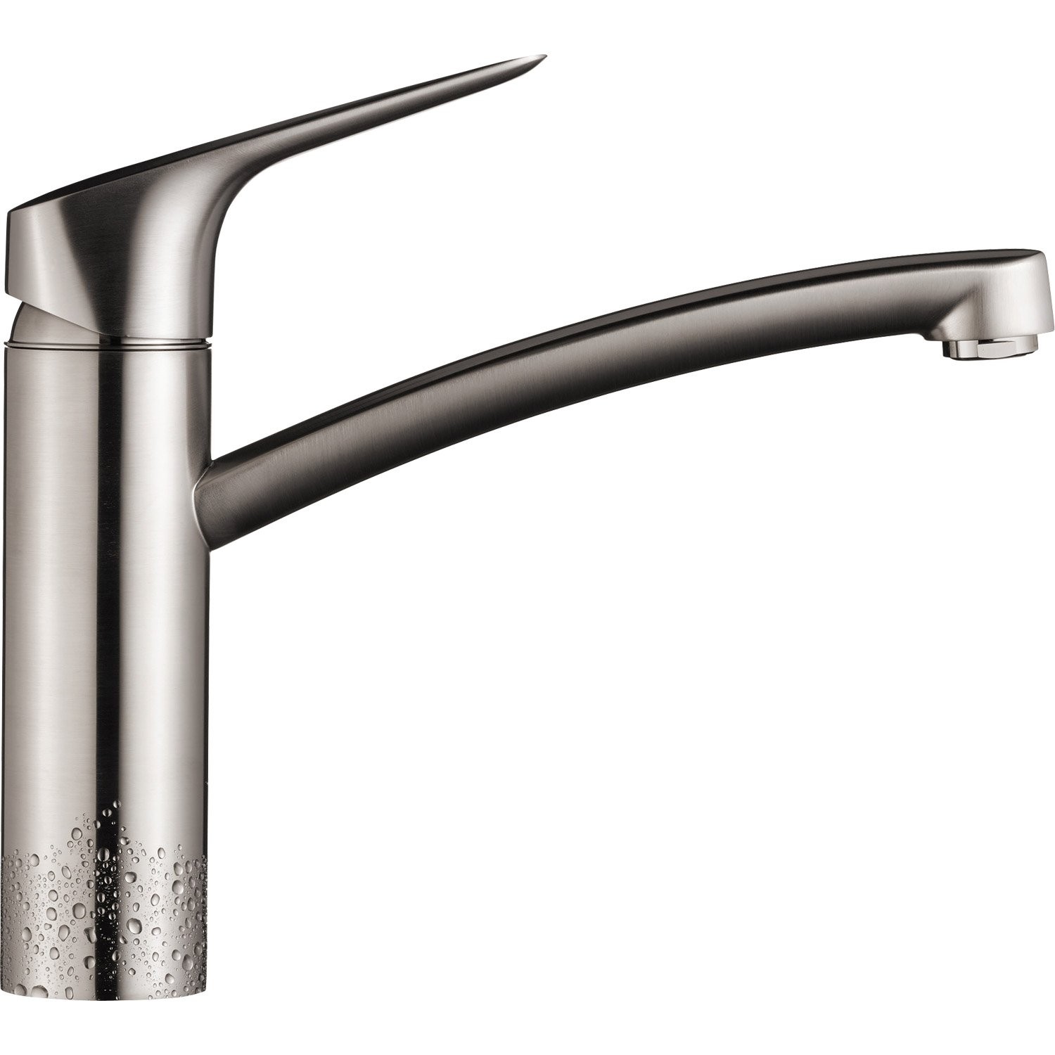 Mitigeur evier rabattable inox brosse