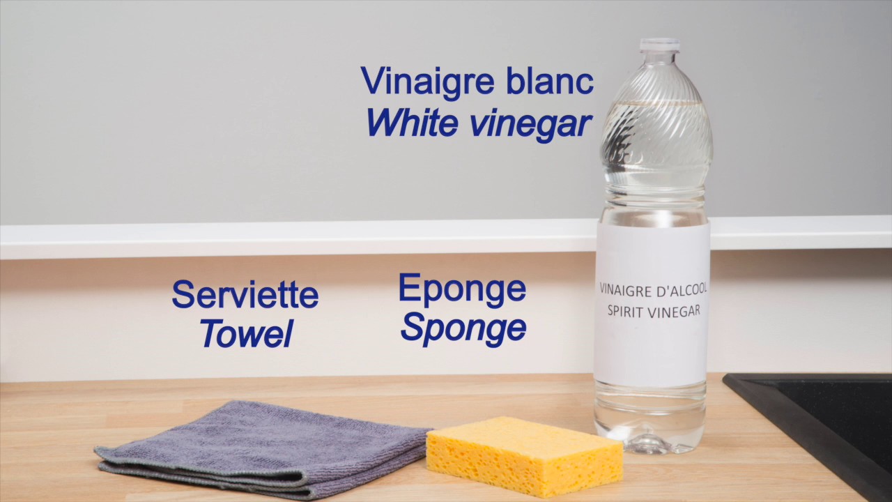 Evier inox vinaigre blanc