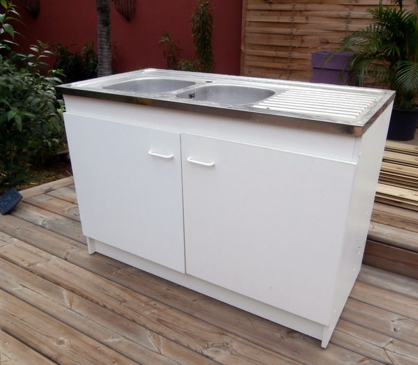 Meuble evier inox occasion