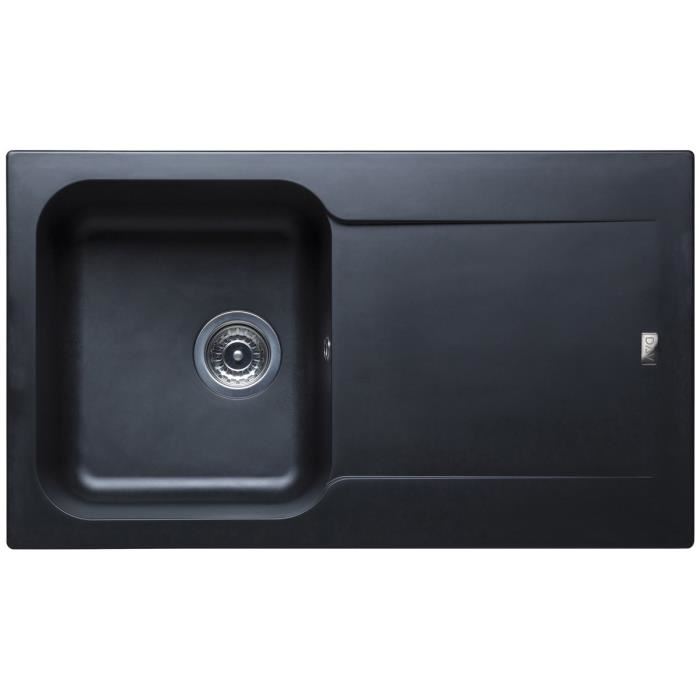 Evier resine noir 1 bac