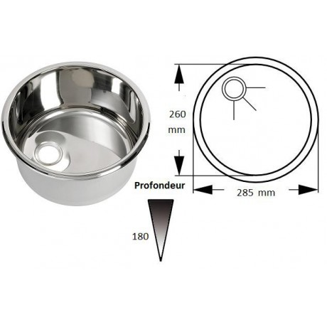 Petit evier inox rond