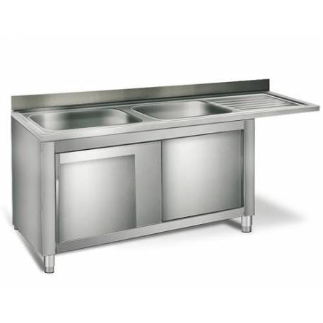 Meuble sous evier en inox