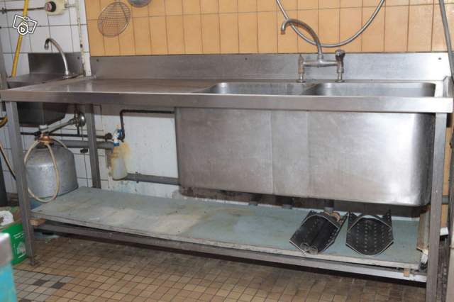 Evier inox 2 bacs occasion
