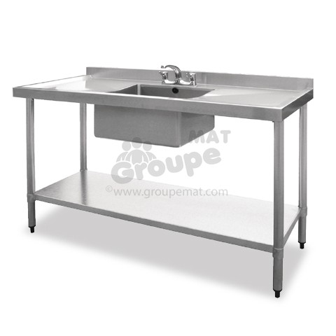 Evier inox 150x60