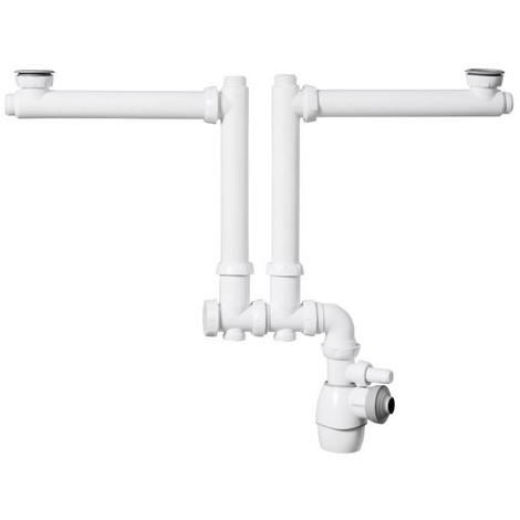 Siphon evier double bac